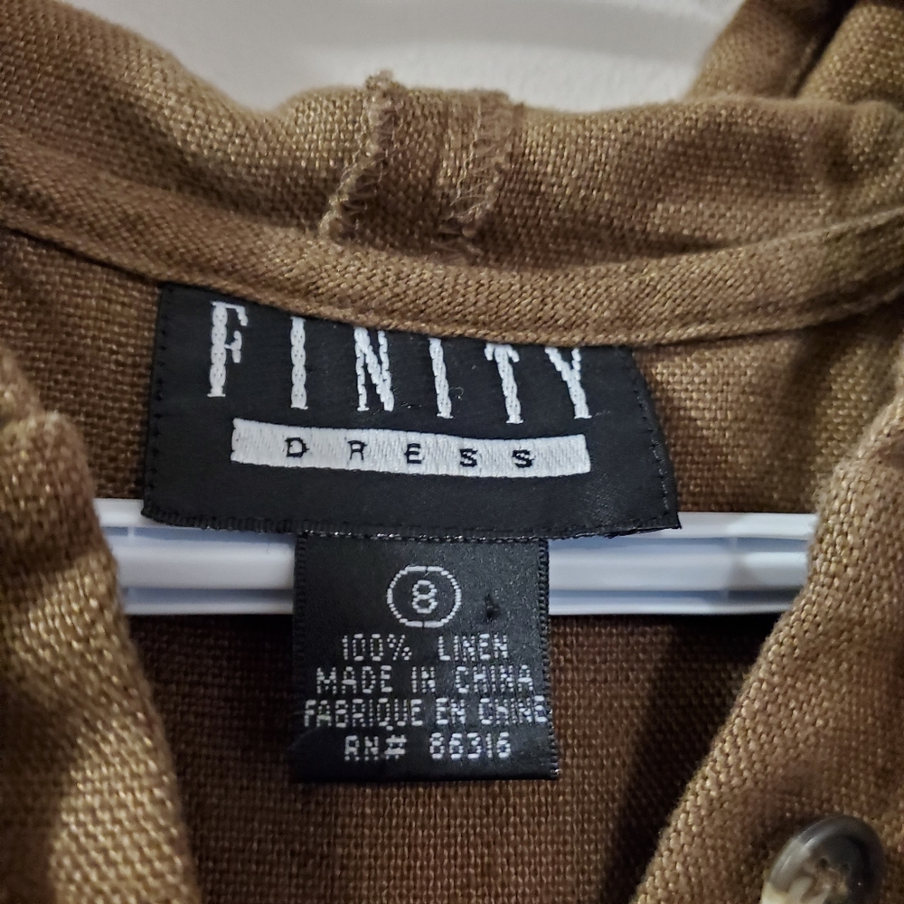 Finity Dresses - Vintage heavyweight linen dress with hood and pockets - Size M - Picture 3 of 7